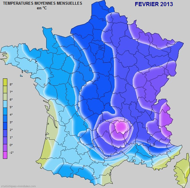 Températures moyennes mensuelles