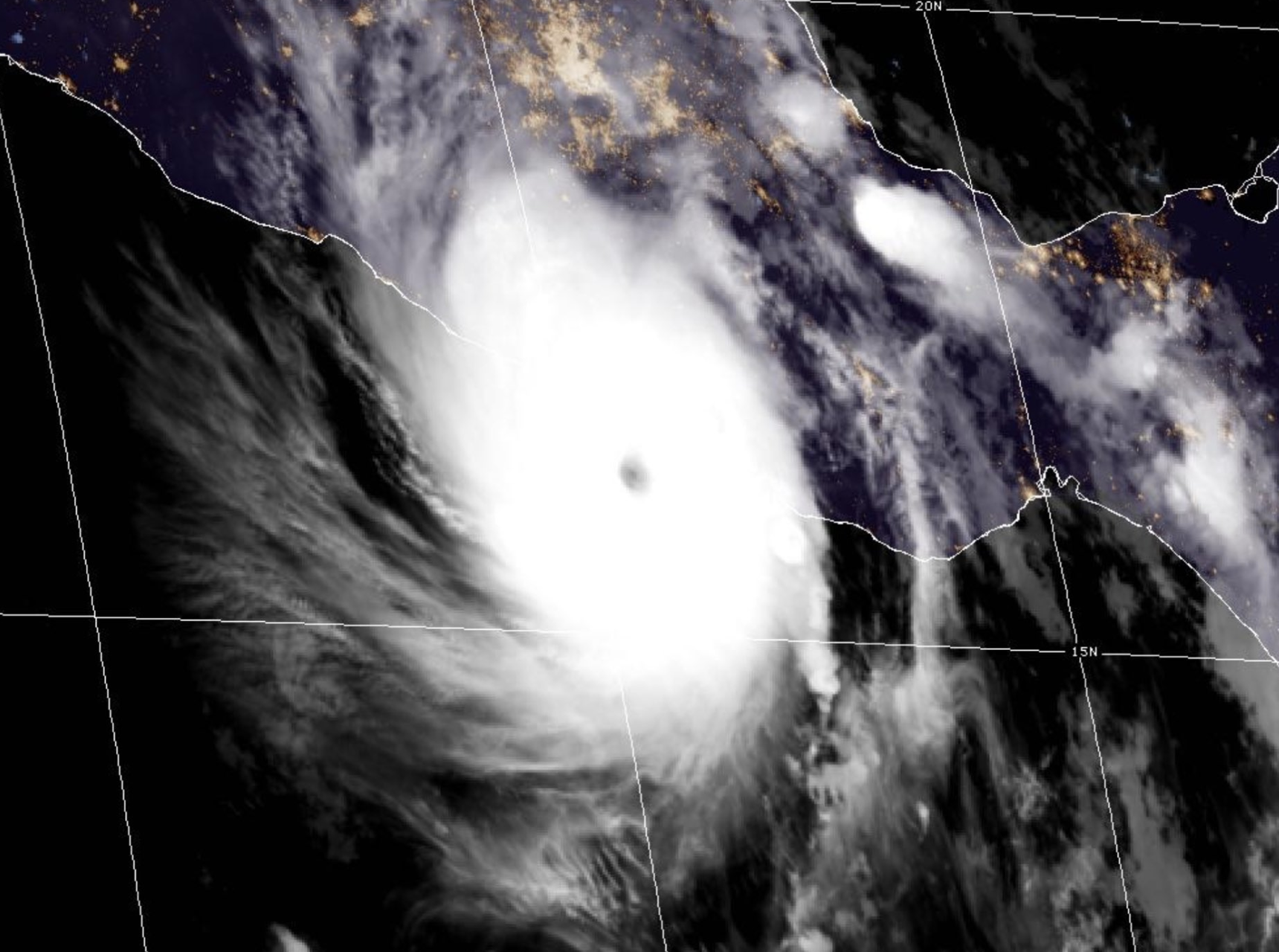 Cyclone intense Otis à l'approche d'Acapulco; Source: NOAA