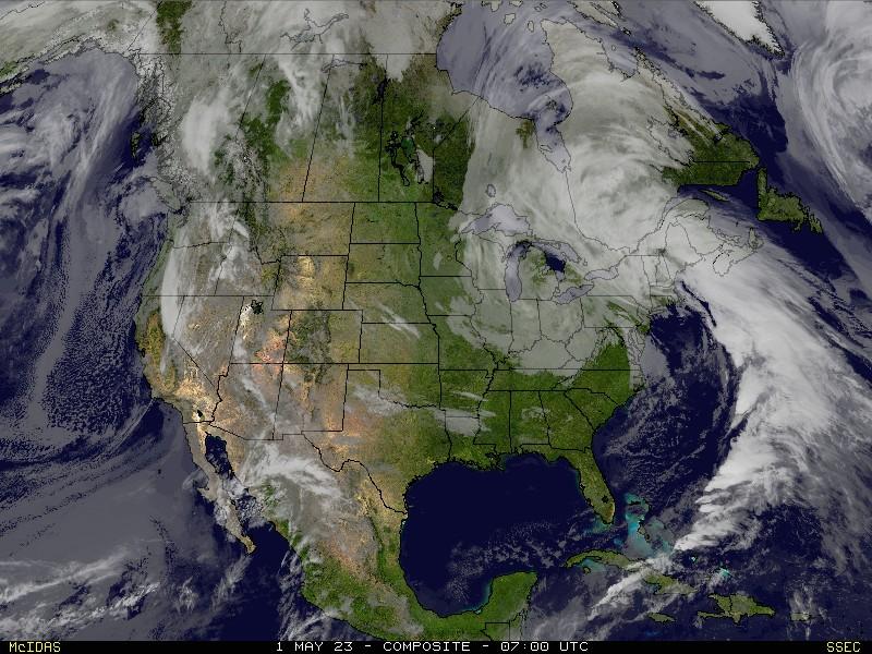 Image satellite du 1er mai 2023; Source: SSEC, University of Wisconsin