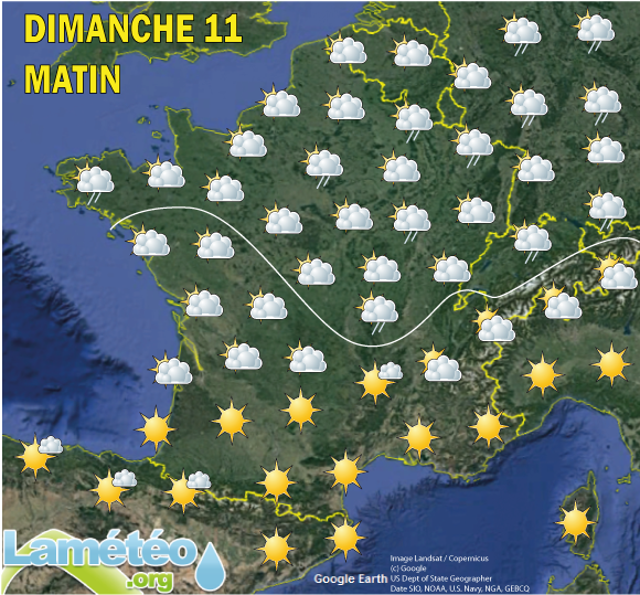 Prévisions météo de dimanche