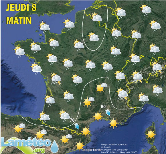 Prévisions météo de jeudi