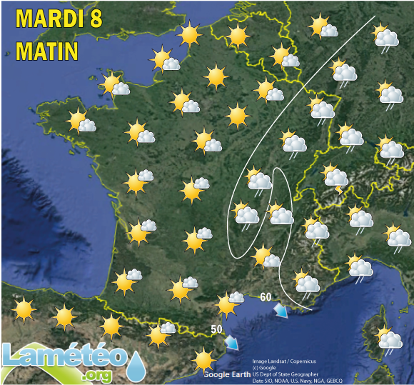 Prévisions météo de mardi